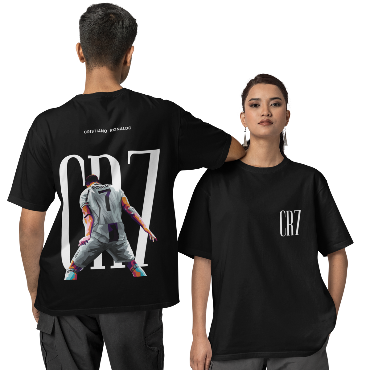 クリスティアーノ・ロナウド Tシャツ ブラック Cristiano Ronaldo Oversized T-Shirt Black – Genzie