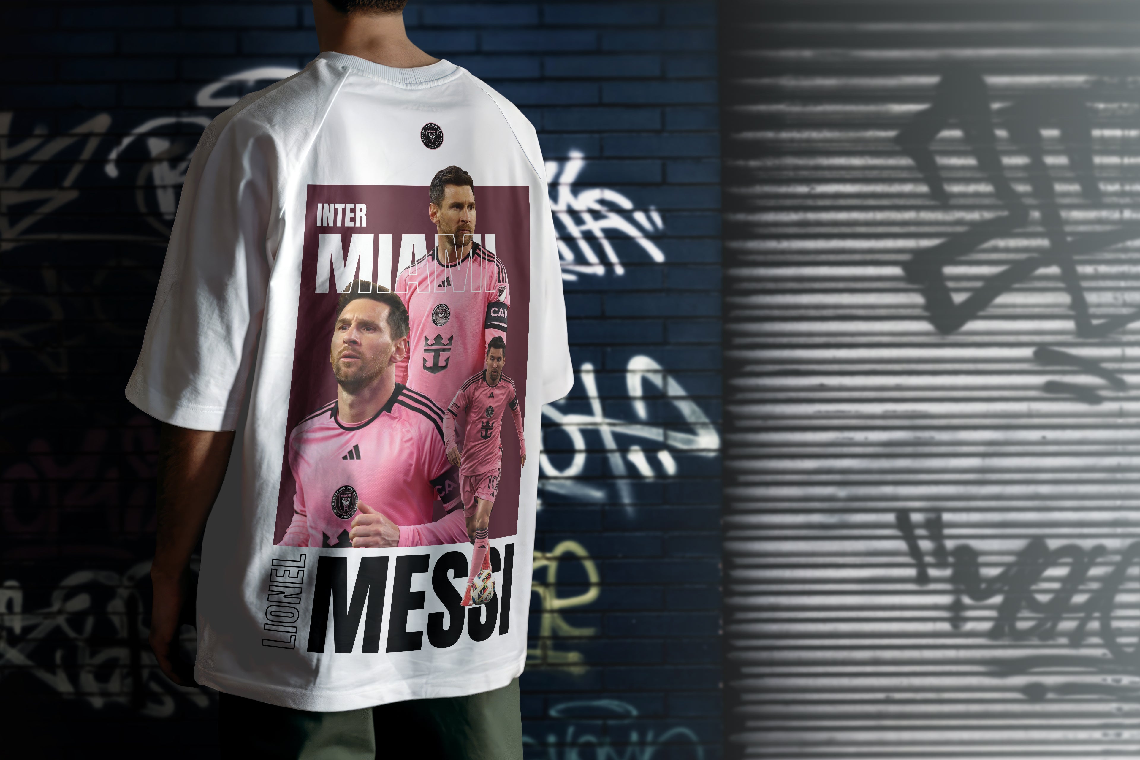 Inter Miami Messi Oversized  T-Shirt White
