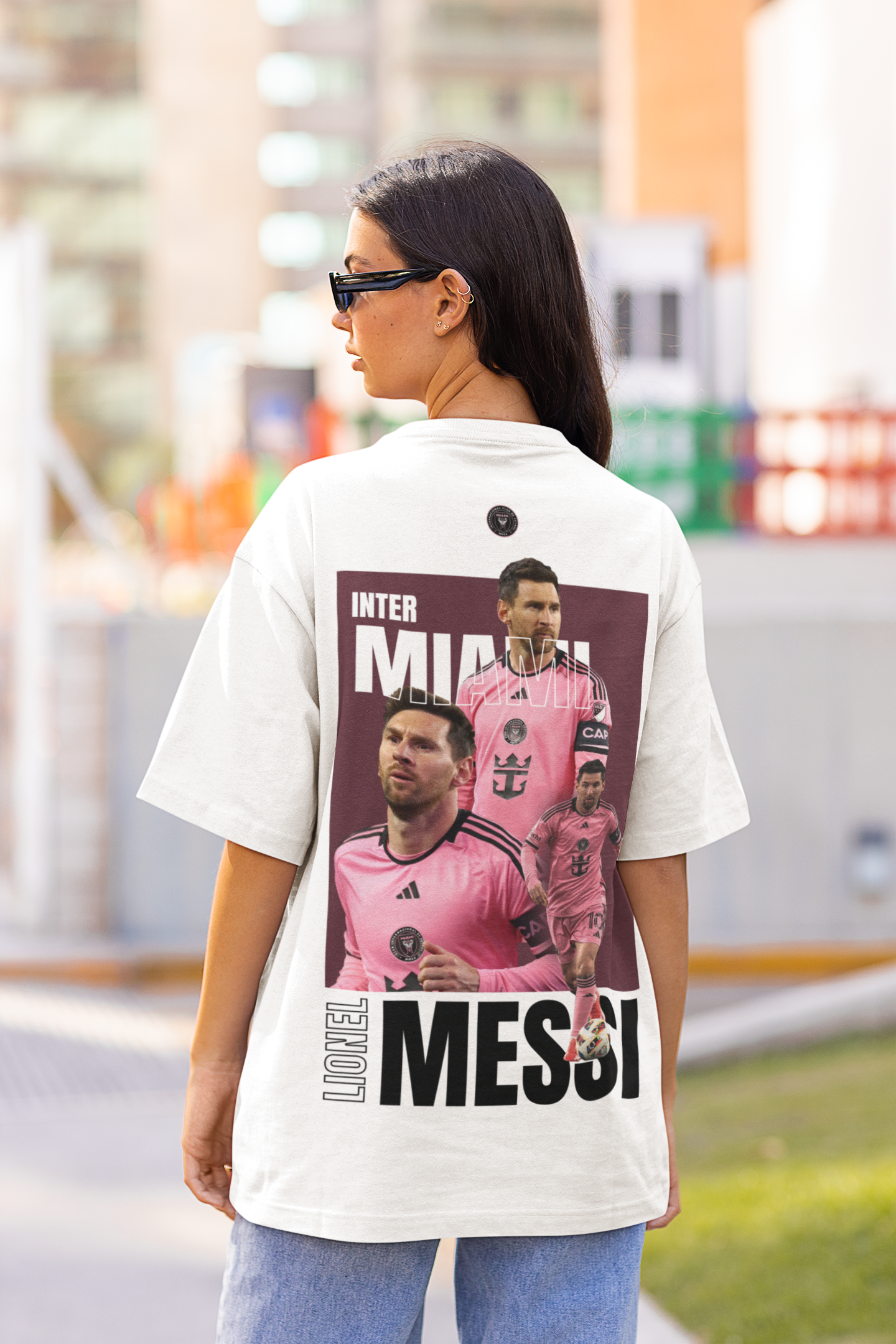 Inter Miami Messi Oversized  T-Shirt White