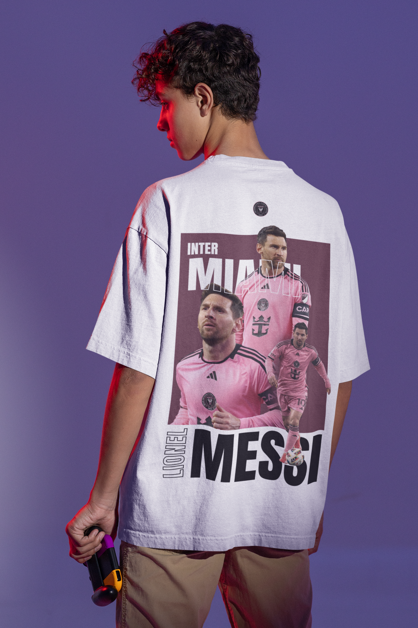 Inter Miami Messi Oversized  T-Shirt White