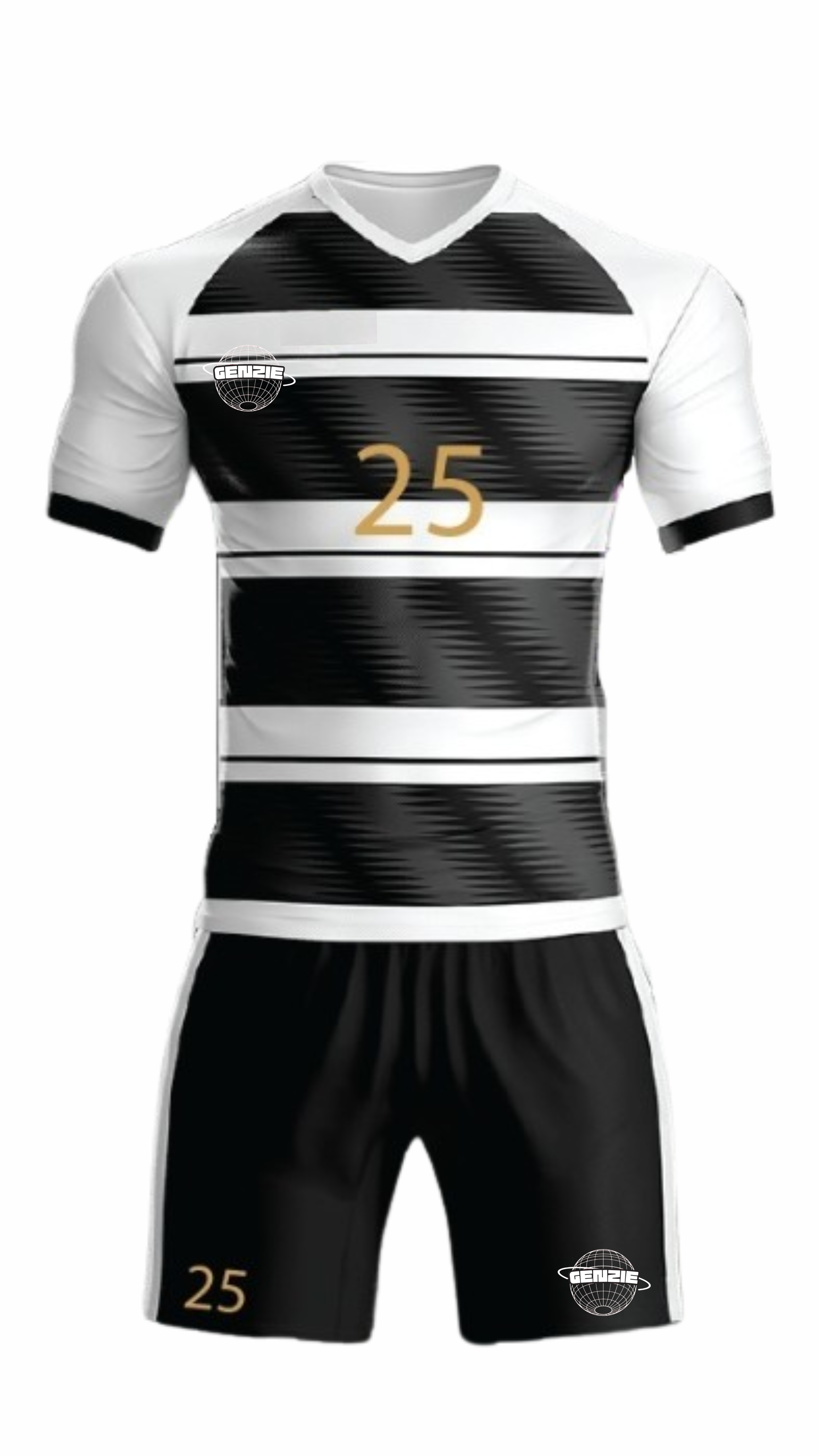 Black White Broad Stripes Customised Jersey