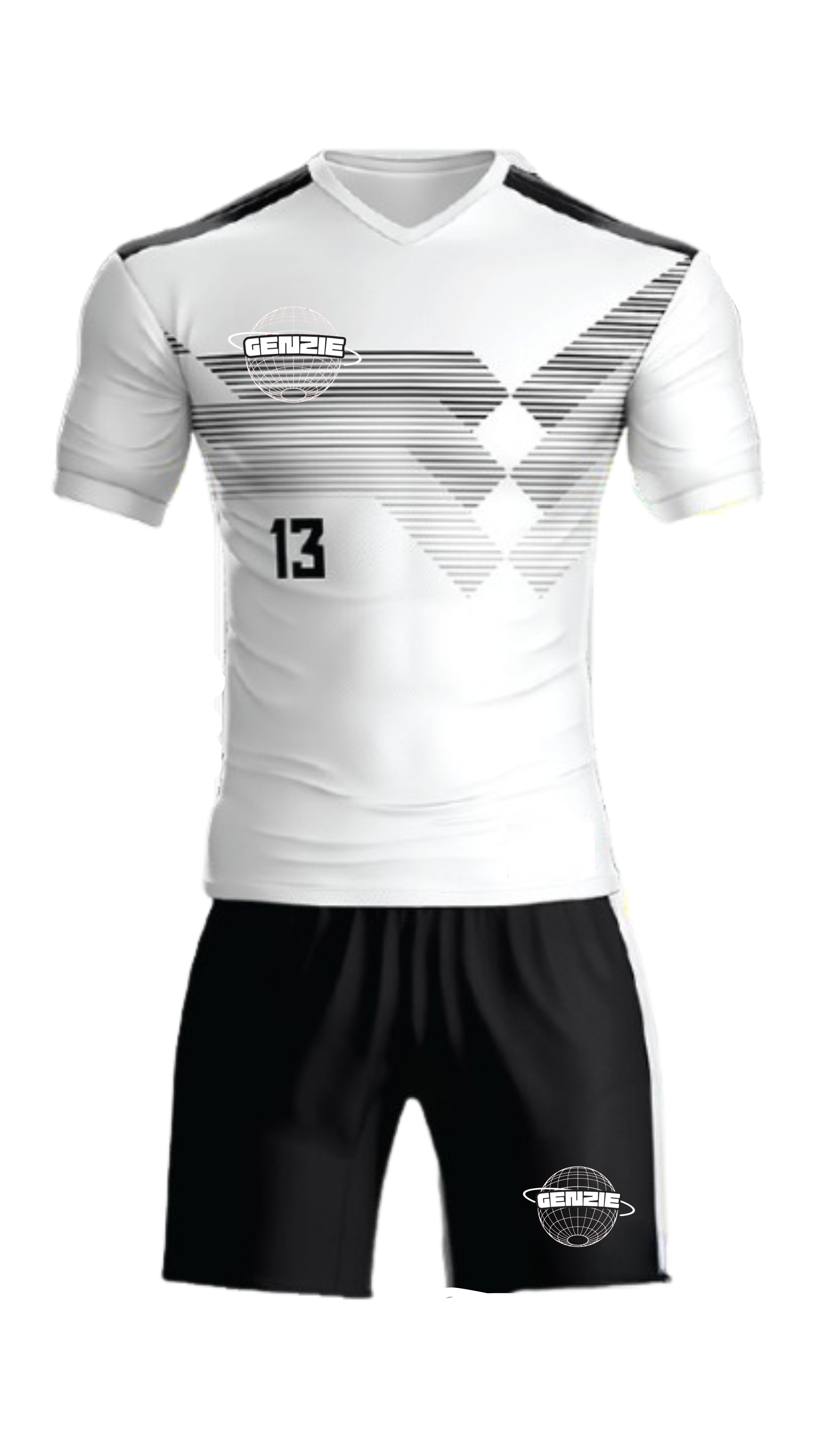 White Grey Line Customised Jersey