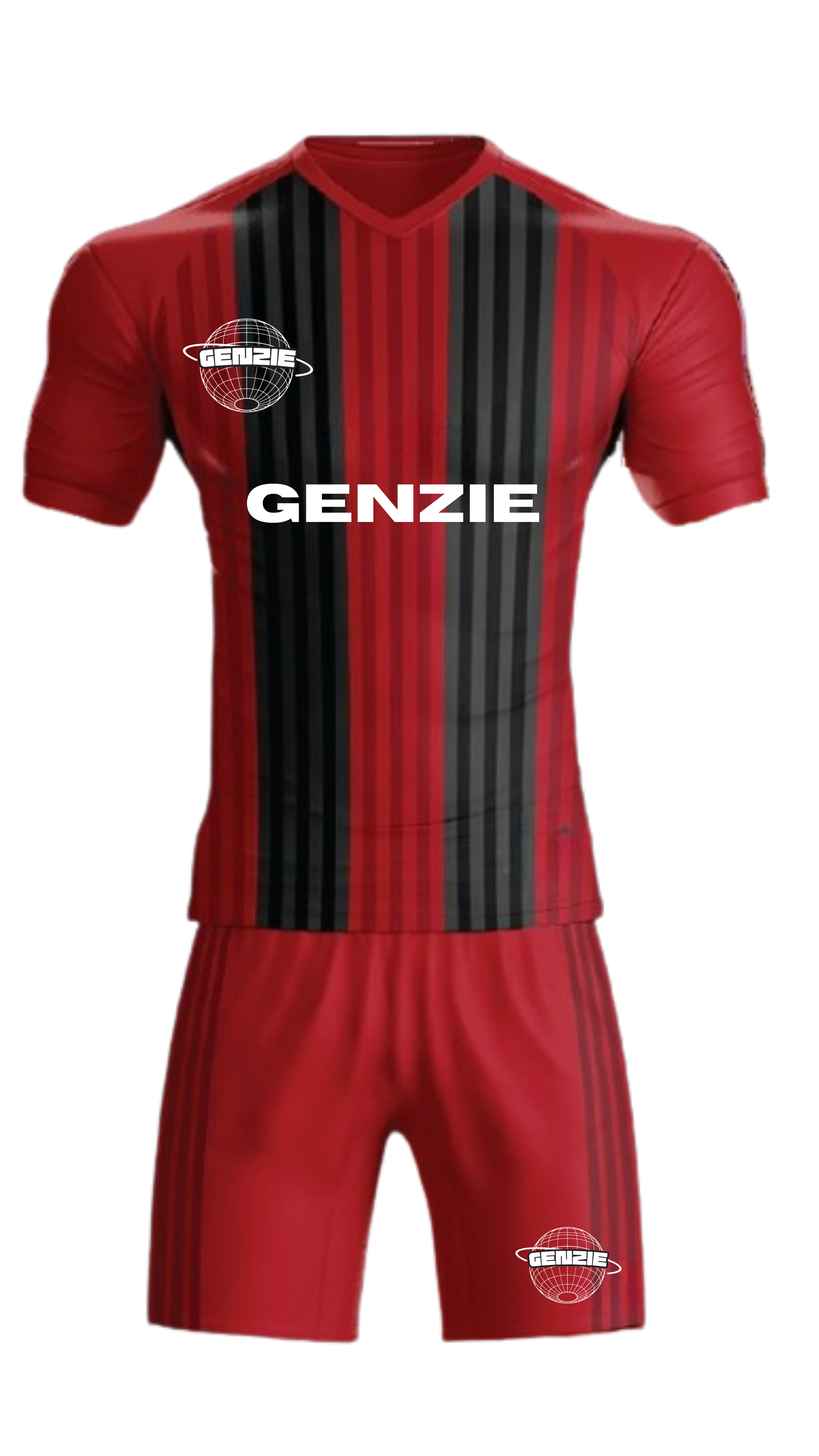 Red Black Classic Stripes Customised Jersey