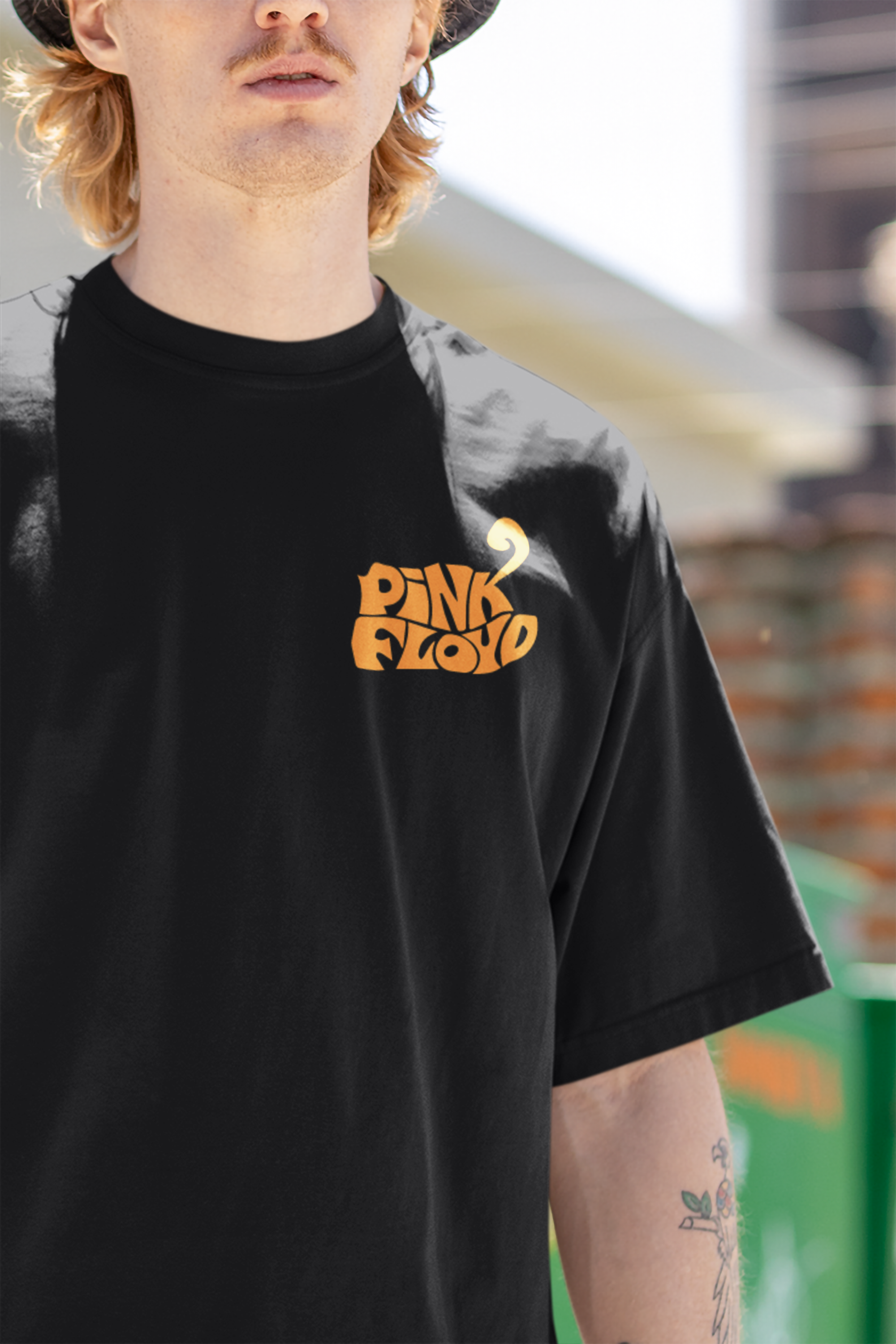 Pink Floyd Oversized T-Shirt Black Orange