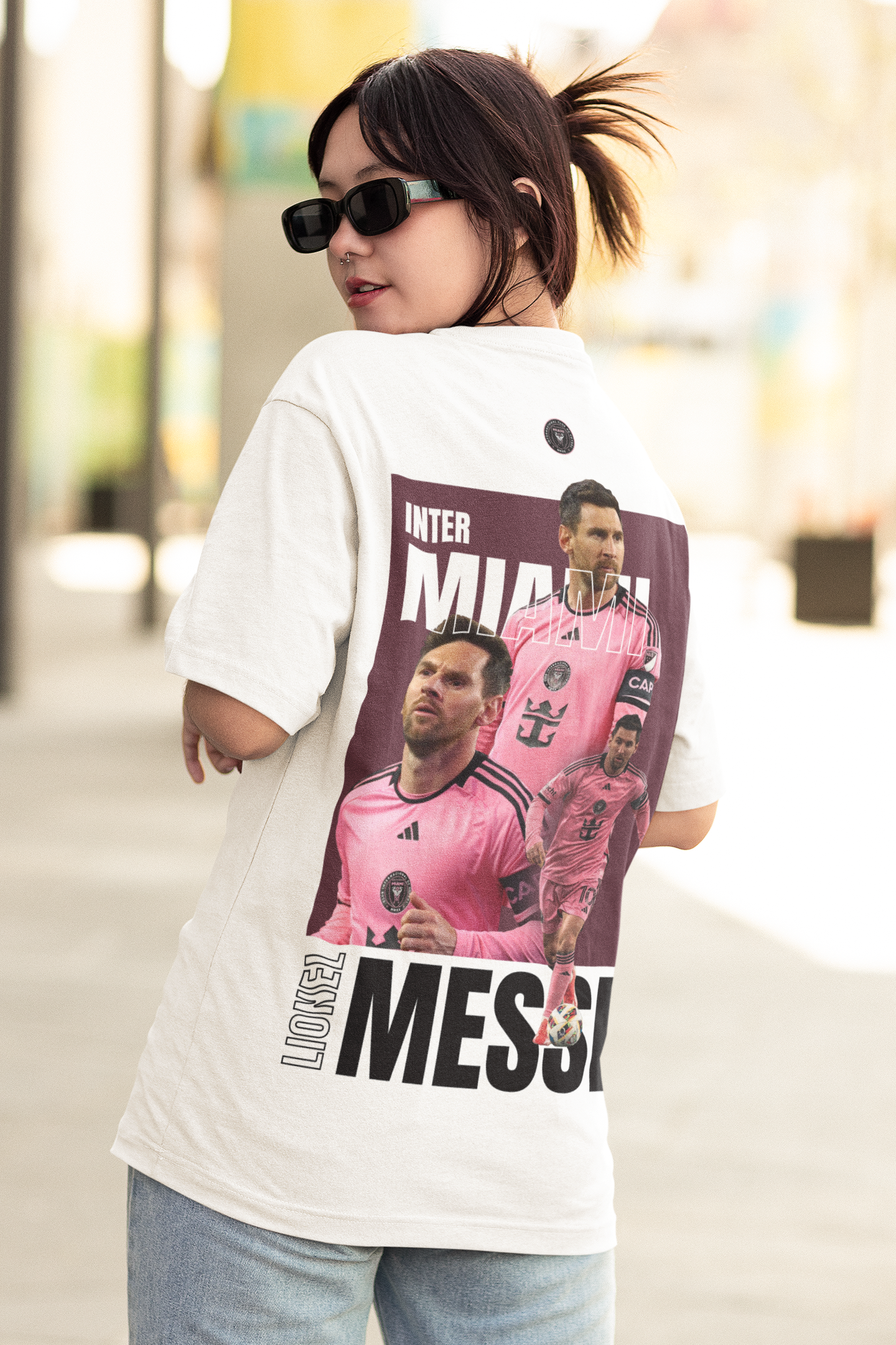 Inter Miami Messi Oversized  T-Shirt White